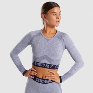 NWOT Gymshark Flex Crop Top In Steel Blue